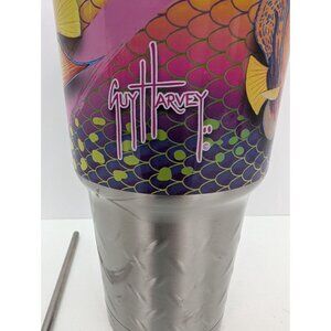 Guy Harvey 24 Oz Stainless Steel Tumbler The Reef With Metal Straw
